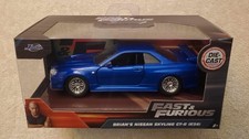 Jada Toys BRIAN'S NISSAN SKYLINE GT-R R34 , Blue, Fast Furious, 1/32 Diecast