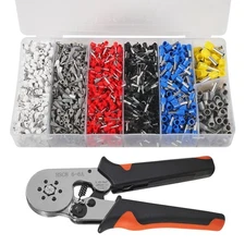 2000PCS Insulated Wire Ends Terminals Connectors Ferrule Crimping Tool Kit, A...