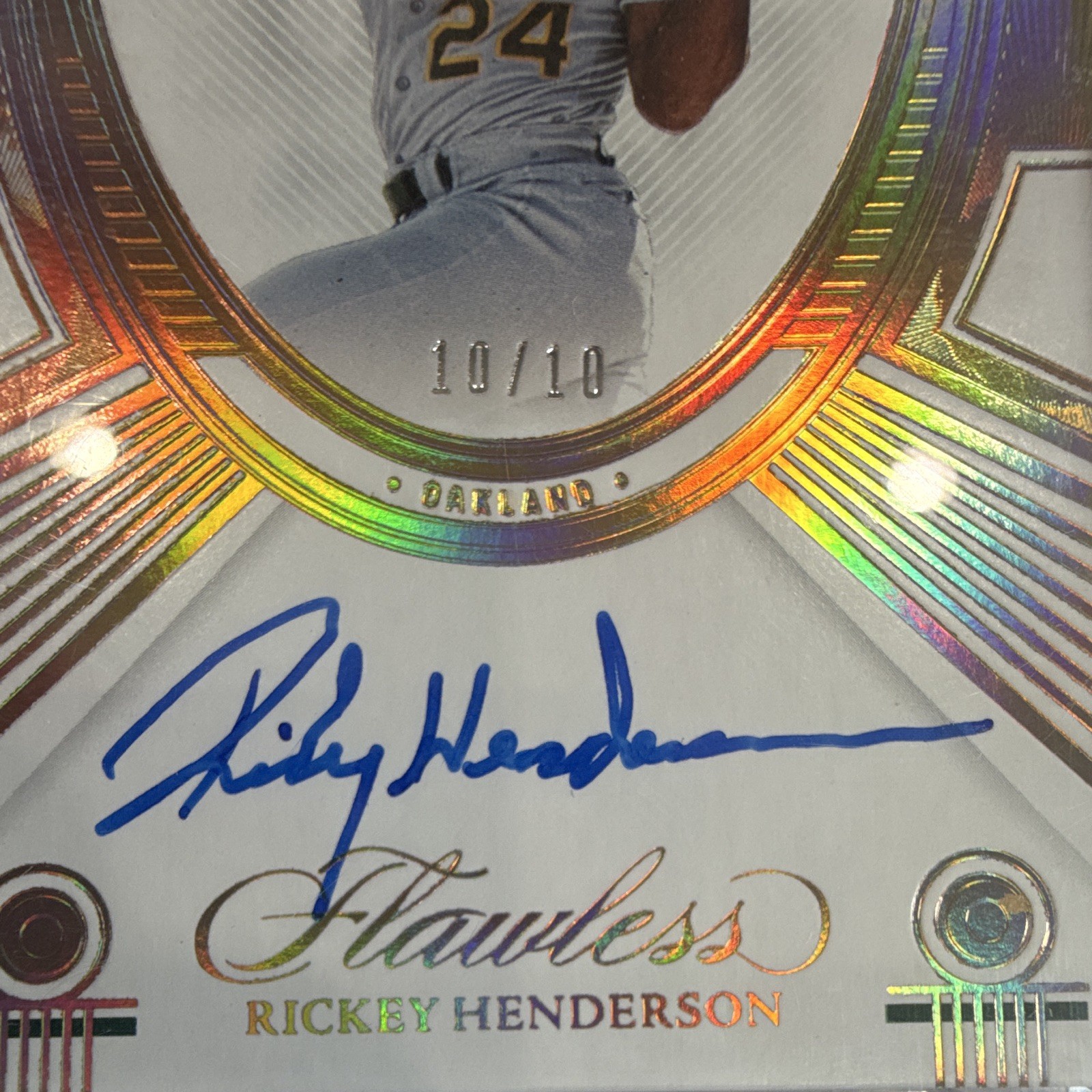 Panini 2023 Flawless Baseball Rickey Henderson Excellence ES-RH Auto 10/10 A's🔥 view 8