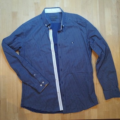 Sir Raymond Tailor Hemd, Herren, Blau gepunktet, Gr. L Regular Fit