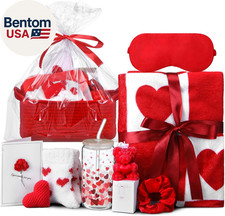 9 Pcs Valentine  S Day Basket Gift for Her, Valentines Spa Relaxation Set with He