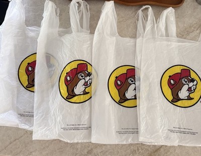 Buc-ees Plastic Shopping Bag (set Of 4) Beaver Bucees Grocery Bags Souvenir