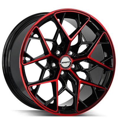 Shift Wheels Piston 20x8.5 Gloss Black with Cany Red Machined