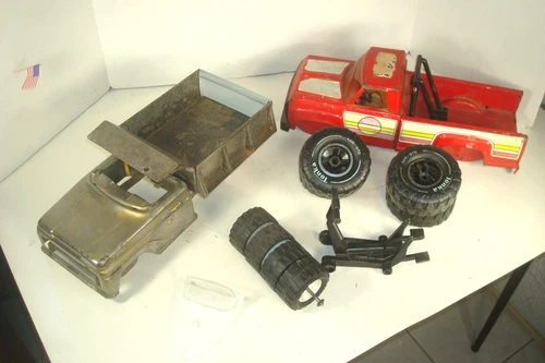 LOT TONKA ORIGINAL TRUCK PICKUP DUMP JACK TIRES BOAT AXLE RESTORE PARTS CUSTOM