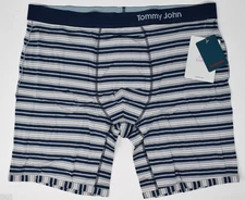 Tommy John Cool Cotton Stripe Boxer Brief Nouvelle Stripe White XXL (19942)