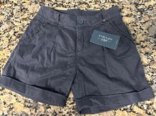 NWT ZARA Soft Collection Girls Sz 9/10 Gray Shorts W/Adjustable Waist