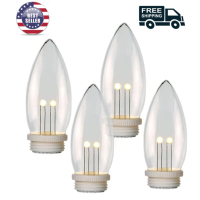 Set of 4 Battery Operated Replacement Window Candle Bulbs with Dual Intensity