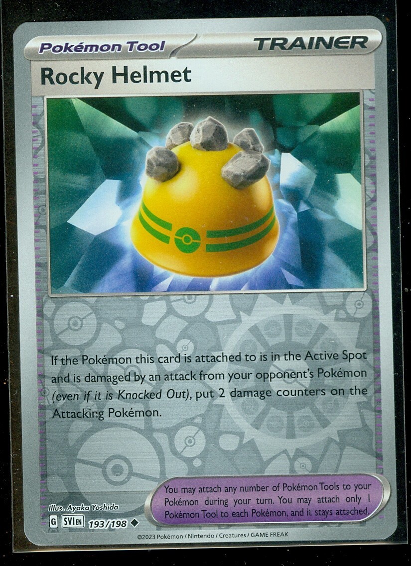 Pokemon Rocoly Pokemon ROCKY HELMET 193/198 Scarlet & Violet Rev Holo - - MINT | eBay