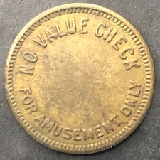 No Value Check For Amusement Only Trade Token Brass 21mm Unknown