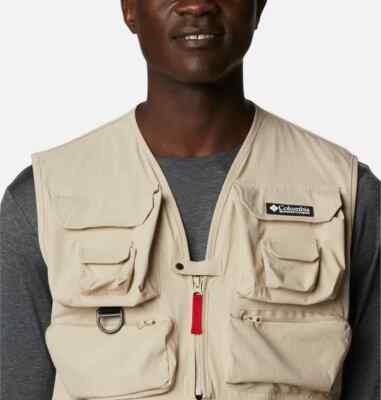 Men's Columbia Field Creek Big Horn Vest XL Ancient Fossil Khaki