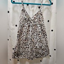 Victoria's Secret leopard print cotton lingerie babydoll cami M