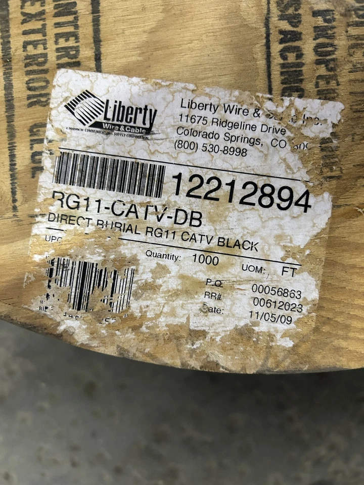  coax rg11 cable direct burial 1000’ spool - Image 2 of 4