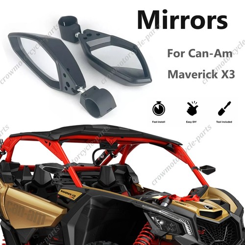 Rear View Side Mirrors For Can-Am Maverick X3 2017-2025 – Break-Away, Foldable