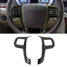 Interior Steering Wheel Decor Cover Trim For Chrysler 300 2010-2014 Carbon Fiber