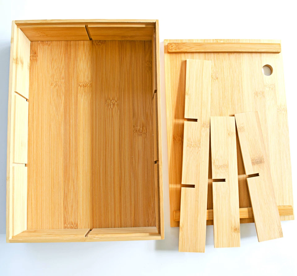 Bamboo Storage Box Multi-Purpose Drawer Organizer Food Storage Case with Cover - Image 4 of 4