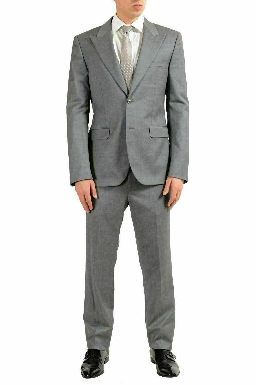 Мужской серый костюм на двух пуговицах от Versace из 100 шерсти US 40-50 131090₽