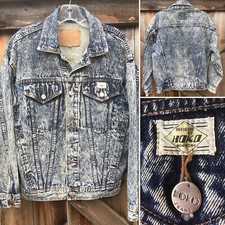Vintage Hoko Jeans Jacket Designed By Hoko New York Acid Wash Denim M 80s 1980s