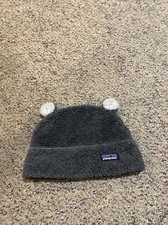 Patagonia Unisex Kids Fuzzy Bear Beanie Hat Cap Size 3M Ears Animal