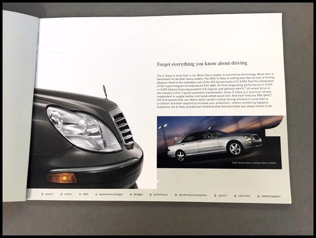 2005 Mercedes Benz S-Class 36-page Car Sales Brochure Catalog S500 S430 S55 AMG Foto 3 de 4