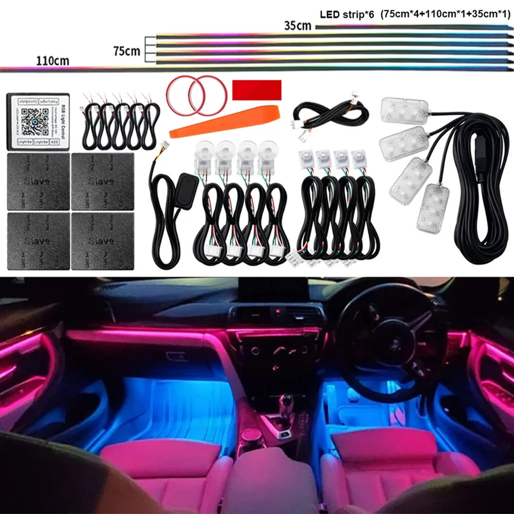RGB LED Symphony Car Atmosphere Interior Acrylic Guide Fiber Optic Ambient Light