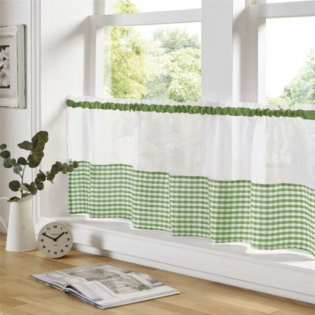 Kitchen Green Window Curtains, Blinds & Accessories