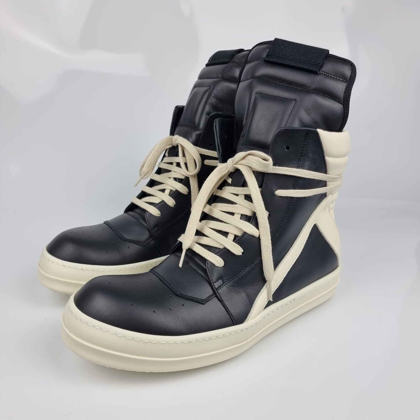 Rick Owens Geobasket High Top Black/Milk Sneakers New FW23