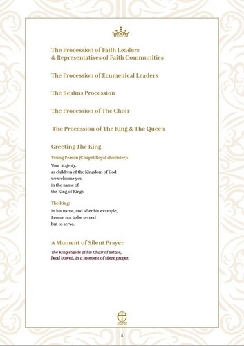 Couronnement Officiel Roi Charles III Lithurgie Ordre de Service 2023 6/5/2023 - Photo 2/2