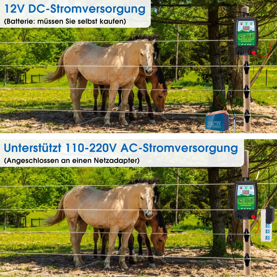 Recinto elettrico per pascolo 12V/230V recinto elettrico recinto per pascolo recinto elettrico 10km - Immagine 2 di 4