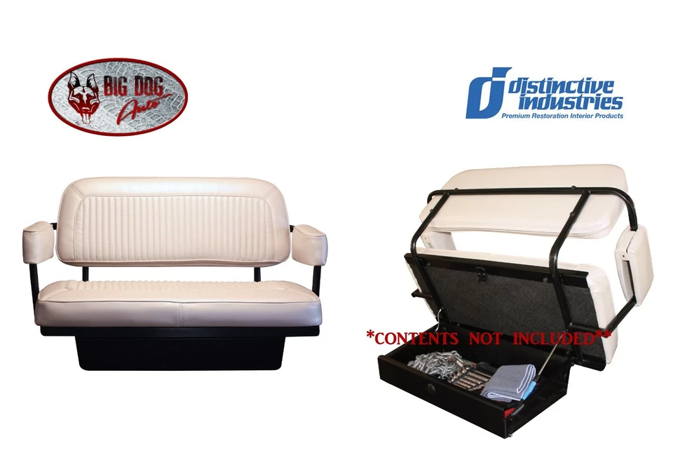 Conjunto de assentos montados Bronco 1968-77 baldes dianteiros com suportes e assento traseiro de salto - Imagem 2 de 4