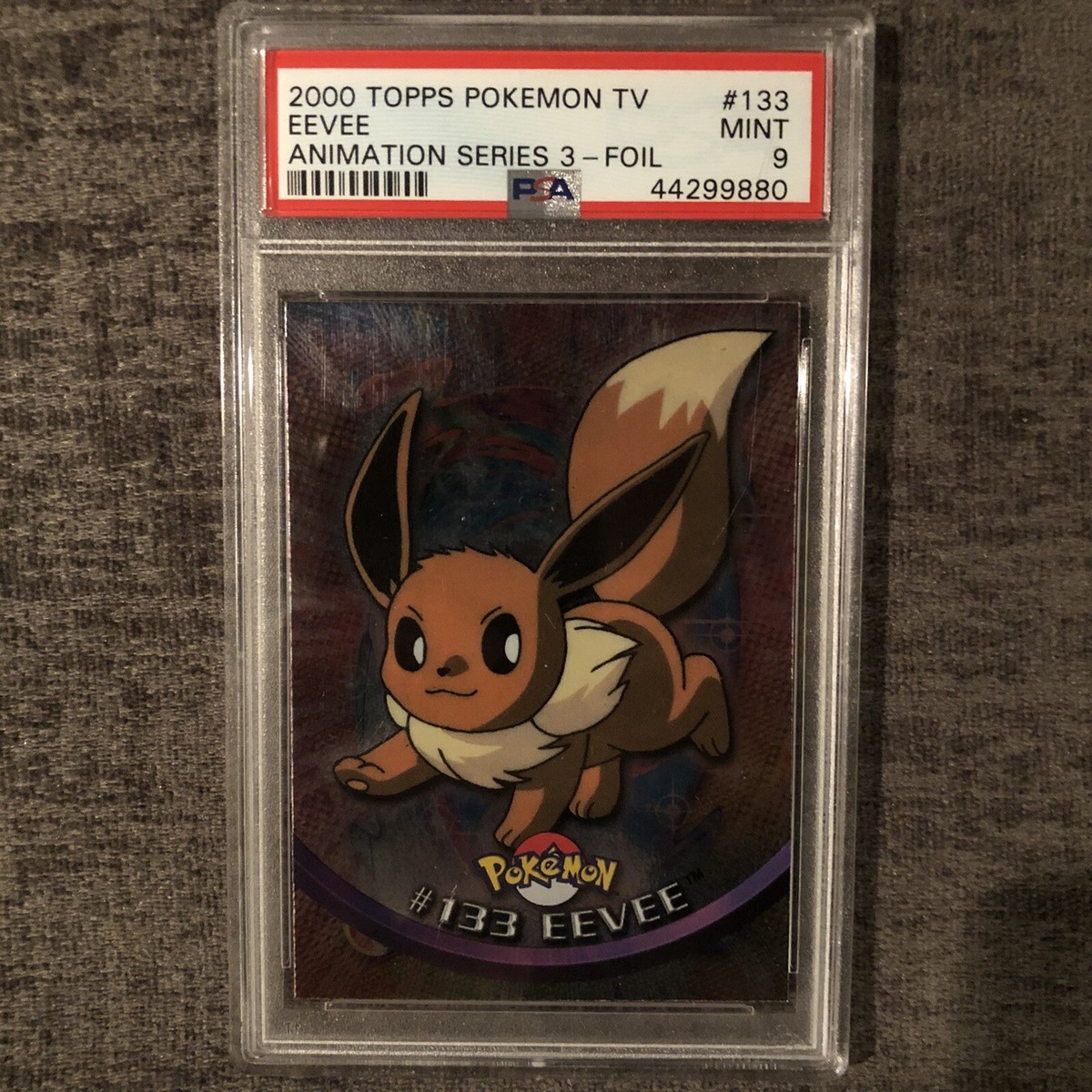 133 Eevee Foil Topps TV Animation Series 3 Holo Pokemon Card PSA 9