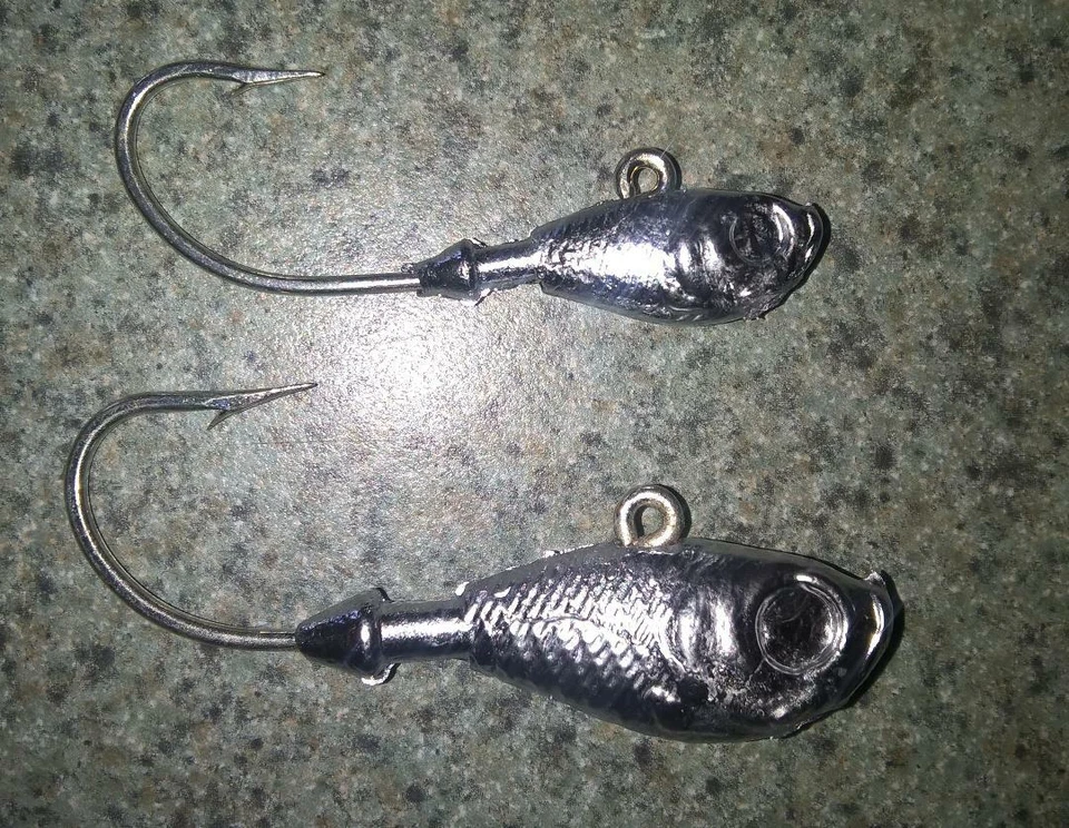 T&A JIGS 10 ULTRA MINNOW JIG HEADS 1/4oz to 12oz Unpainted Jigs Steel Mustad Hooks