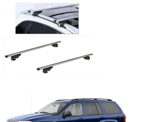 BARRE PORTATUTTO ALLUMINIO JEEP GRAND CHEROKEE WH ANNO 2009 CON RAILS CON SERRAT - Foto 2 di 10