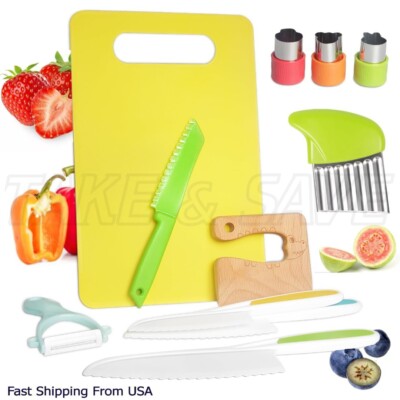 11 Pieces Montessori Toys Kitchen Tools for Toddlers-Kids Safe Cooking Sets