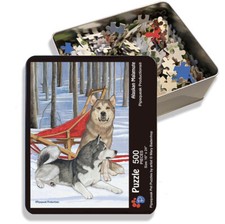 Puzzle Malamute d'Alaska, 500 pièces avec étain réutilisable, d'après peinture de Ma