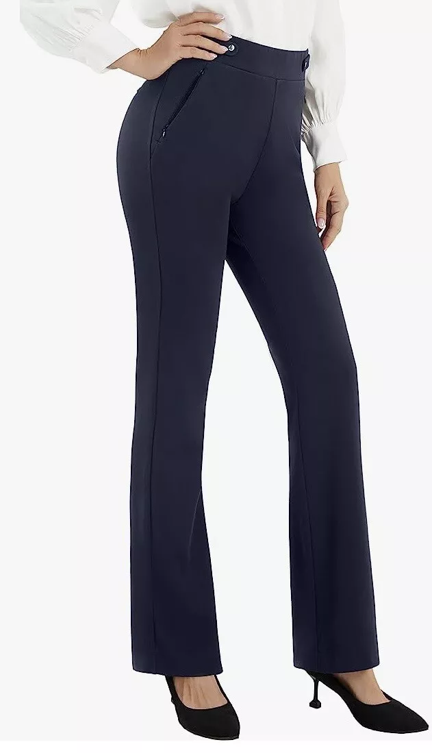 Afitne Womens Dress Pants Bootcut Yoga Stretchy Large Navy Blue eBay