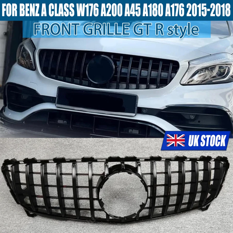 FOR MERCEDES A-CLASS W176 GRILLE GRILL FACELIFT 2015-2018 A45 GT-R PANAMERICANA - Image 3 of 4