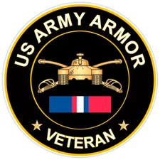 US Army Armor Veteran Bumper Sticker Military Vinyl Soldier Decal 5"