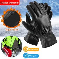 Winter Gloves Leather Windproof Napped Fabric Lining Warm Gloves for Men Women