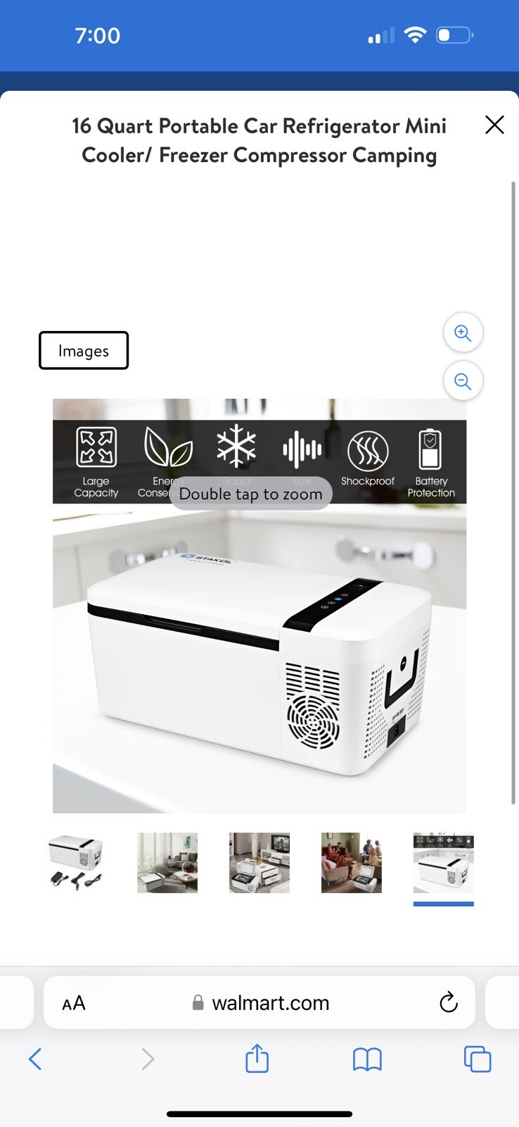 Costway 16 QT Portable Car Refrigerator Mini Cooler/ Freezer