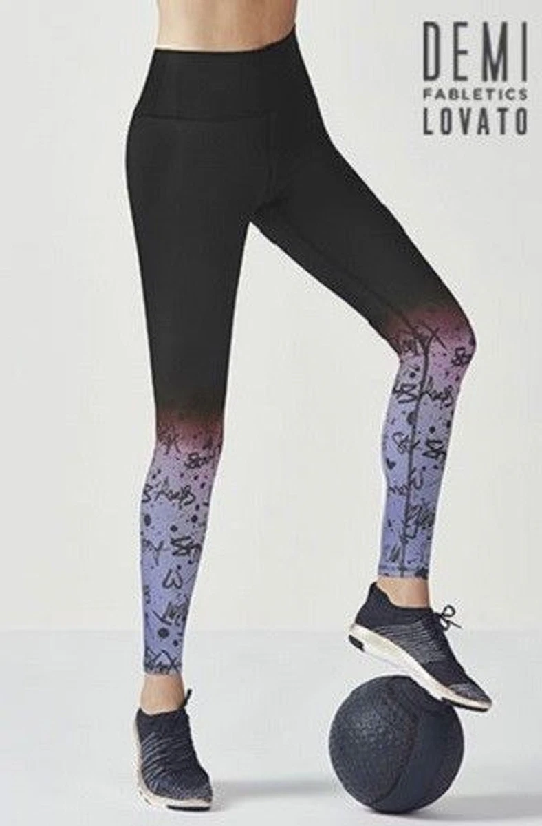 Fabletics Demi Lovato Lisette Black High-Waisted Ombre Leggings Pants XXS &  XS