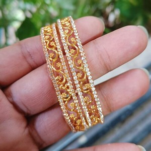 Authentic Women Daily Wear Gold Plated Bangle Set Traditional Bracelets Churi Jewelry