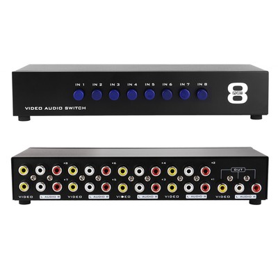 8 In 1 Heraus Video Composite Audio Switcher Audio Schalter Box Für Hause Bar TV