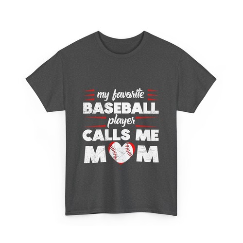 Baseball Mom Shirt, My Favorite Baseball Player Calls Me Mom Baseball Lovers Tee - Picture 6 of 8