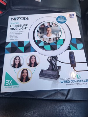 NIZONI 3-Mode USB Selfie Ring Light Multi-Function Wired Controller --NEW IN BOX