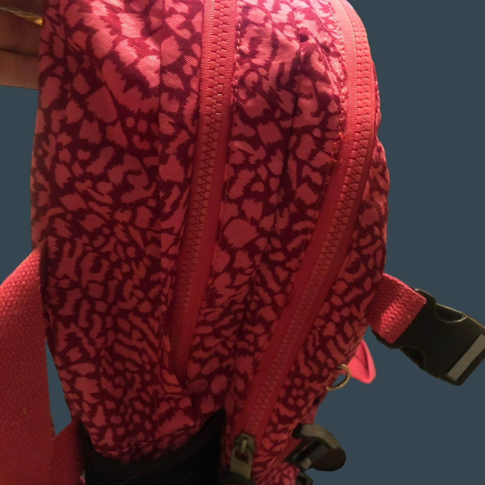Kipling Pink Patterned Backpack With Multiple Buc… - image 7
