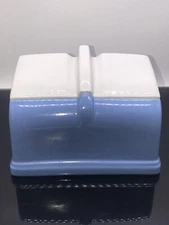 Vintage Hall China Co. Refrigerator Dish Cold Spot Blue & White EUC