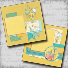 Birthday Party - 2 Premade Scrapbook Pages - EZ Layout 6074