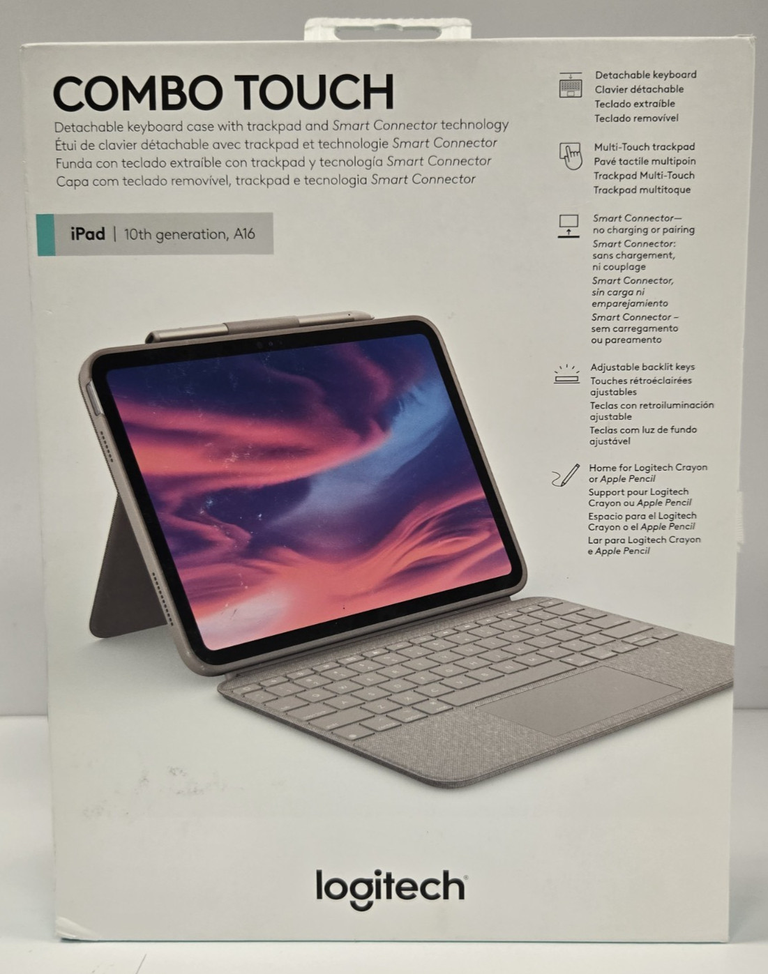 Logitech Combo Touch iPad 10th Gen Keyboard Case Trackpad Sa