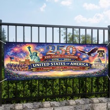 250th Anniversary USA Patriotic Outdoor Celebration Wall Display Banner