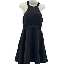 My Michelle Black Halter Neck Fit & Flare Party Cocktail Dress Size 15